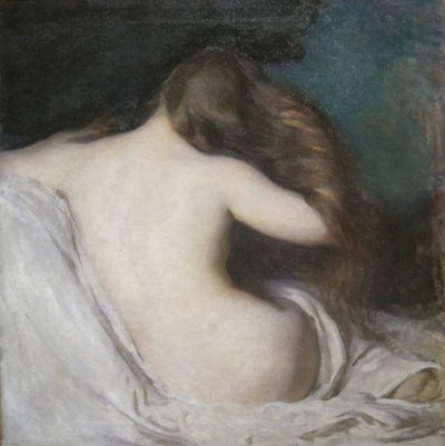 Donna che si asciuga i capelli da Joseph DeCamp