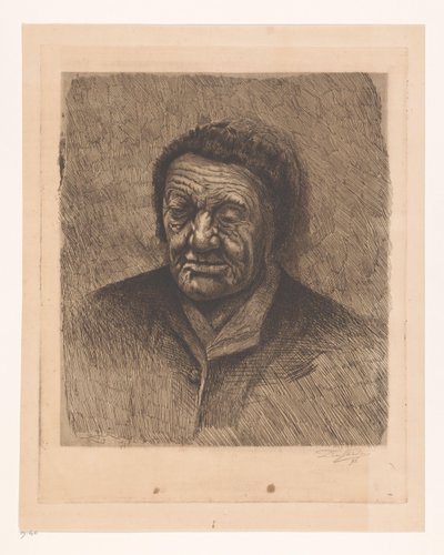Ritratto di una vecchia sconosciuta da Joseph Dujardin (signed by artist)