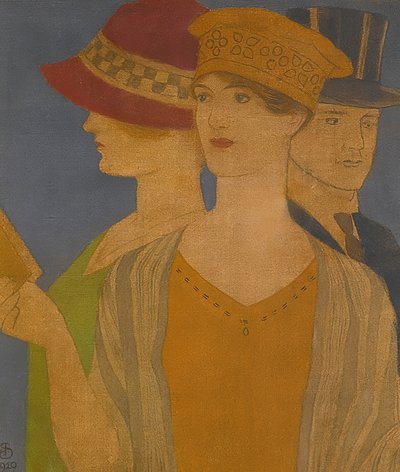 Visitatori a una mostra da Joseph Edward Southall