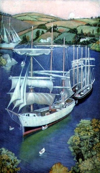 Brigs a Fowey, Cornovaglia da Joseph Edward Southall