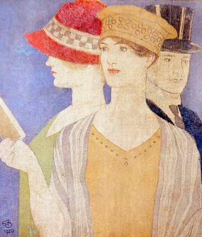 Visitatori a una mostra da Joseph Edward Southall