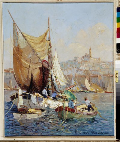 Pescatori nel Vecchio Porto di Marsiglia da Joseph Emanuel Van Den Bussche