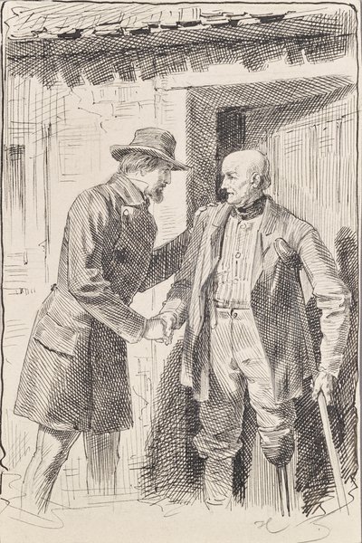 Due uomini, uno con una gamba amputata da Joseph Eugen Hörwarter