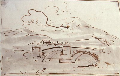Paesaggio con un ponte da Joseph Farington
