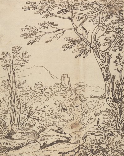 Alberi e un Castello in Lontananza da Joseph Farington
