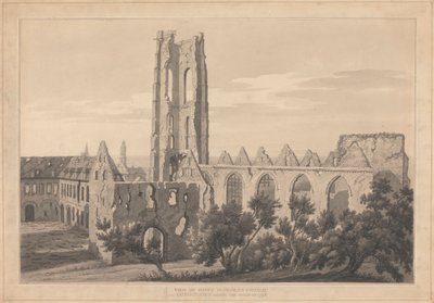 Veduta della chiesa di San Nicola a Valenciennes dopo l