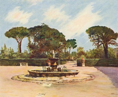 Roma: Villa Medici, Il bacino e il giardino da Joseph Felix Bouchor