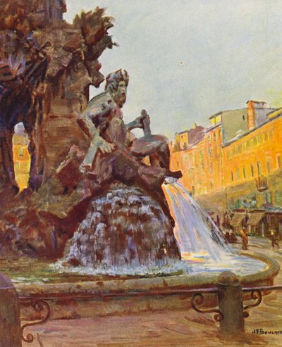 Roma: Piazza Navona, La Fontana del Bernini da Joseph Felix Bouchor