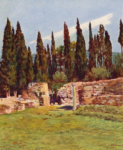 Roma: Villa Adriana, Colonne del teatro greco da Joseph Felix Bouchor