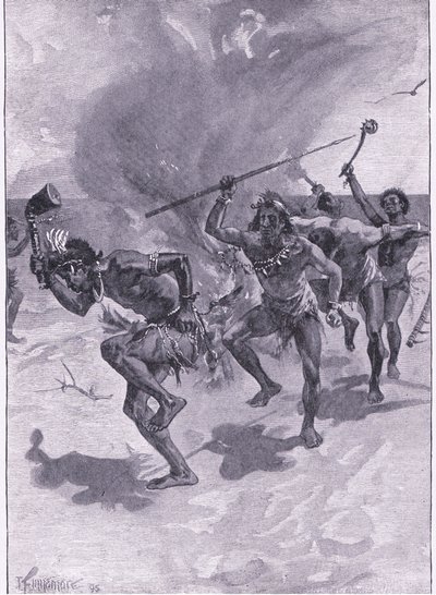 Stavano tutti ballando intorno a un fuoco (litografia) da Joseph Finnemore