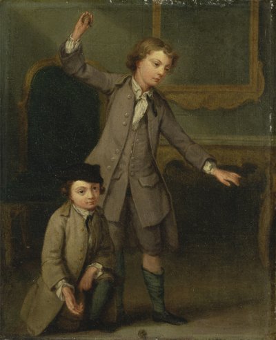 Due ragazzi della famiglia Nollekens, probabilmente Joseph e John Joseph, che giocano a trottola da Joseph Francis Nollekens