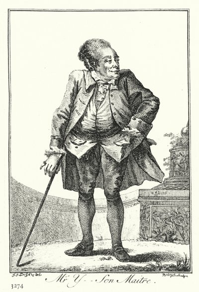 Il signor Y, il suo padrone (incisione) da Joseph Franz von (after) Goez