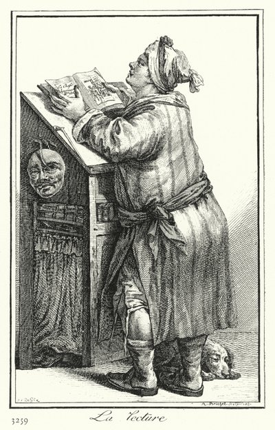 Lettura (incisione) da Joseph Franz von (after) Goez