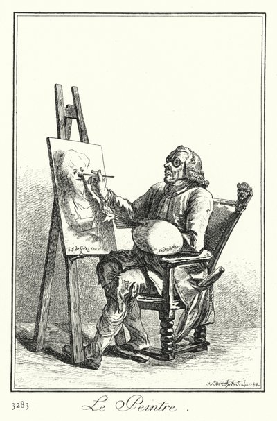 Il pittore (incisione) da Joseph Franz von (after) Goez