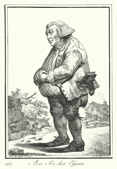 Con il suo caro marito (incisione) da Joseph Franz von (after) Goez