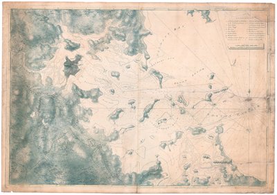 Mappa delle osservazioni nautiche per la carta del porto di Boston da Joseph Frederick Wallet DesBarres