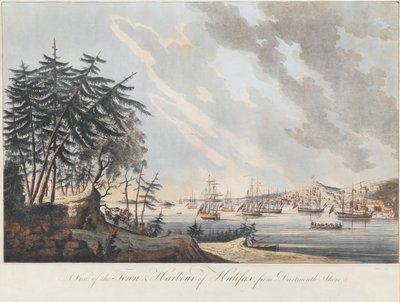 Veduta della città e del porto di Halifax dalla riva di Dartmouth, 1781 da Joseph Frederick Wallet DesBarres
