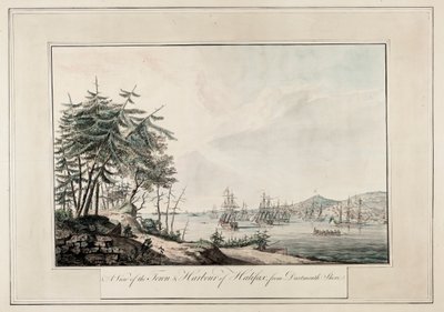 Veduta della città e del porto di Halifax, dalla riva di Dartmouth da Joseph Frederick Wallet DesBarres