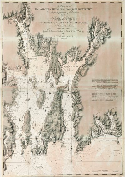 Carta della Baia di Ipswich e Capo Ann, costa atlantica del Nord America da Joseph Frederick Wallet DesBarres
