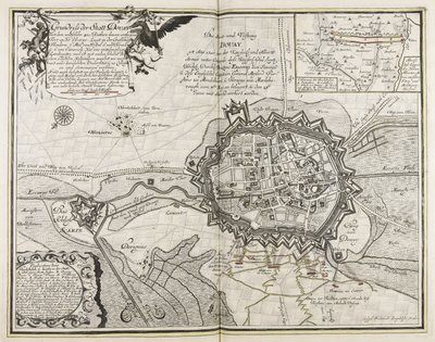 Schema della città di Douay con il forte sull