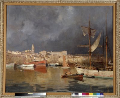 Il Vecchio Porto a Marsiglia con tempo tempestoso da Joseph Garibaldi