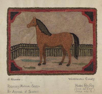 Tappeto agganciato con cavallo da Joseph Glover
