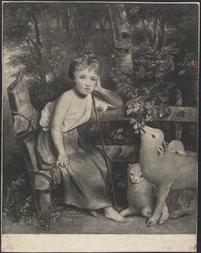 Miss Mary Palmer come "La Giovane Pastorella" da Joseph Grozer