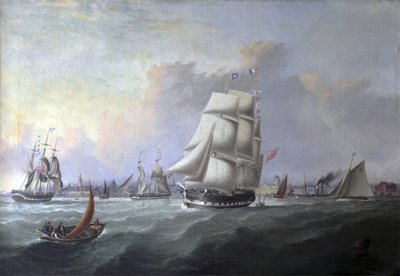 Il porto di Liverpool: in primo piano la nave John Campbell, proprietario Isaac Bold da Joseph Heard