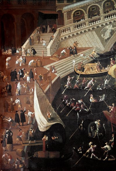 Regata al Ponte di Rialto a Venezia (dettaglio) da Joseph Heintz