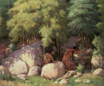 Indiani che cacciano cervi da Joseph Henry Sharp