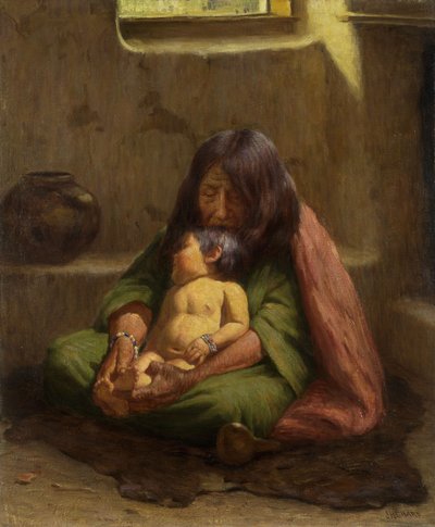 Madre indiana e bambino da Joseph Henry Sharp