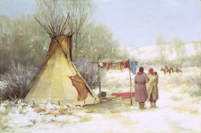 Indiani che tornano a un campo invernale da Joseph Henry Sharp