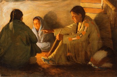 Indiani vicino al fuoco da Joseph Henry Sharp