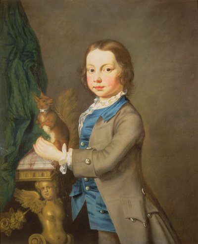 Ritratto di un ragazzo con uno scoiattolo domestico, XVIII secolo da Joseph Highmore