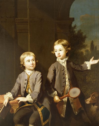 Doppio Ritratto di Henry Penruddocke Wyndham e suo fratello Wandham, tre quarti di lunghezza da Joseph Highmore