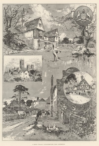 Un villaggio modello, Patricksbourne, vicino a Canterbury da Joseph Holland Tringham