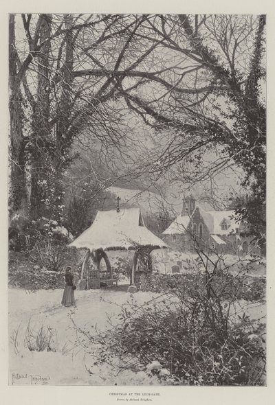 Natale al cancello della chiesa da Joseph Holland Tringham