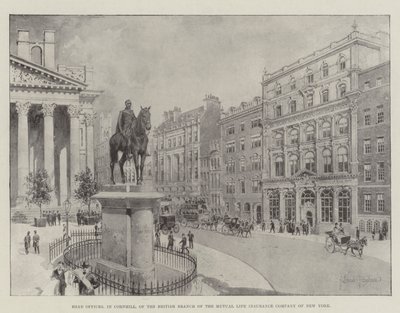 Sede centrale, a Cornhill, della filiale britannica della Mutual Life Insurance Company di New York da Joseph Holland Tringham