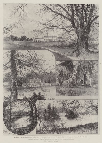 Luoghi di vacanza, Carton, Maynooth, la sede del Duca di Leinster da Joseph Holland Tringham