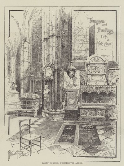 Angolo del poeta, Abbazia di Westminster da Joseph Holland Tringham