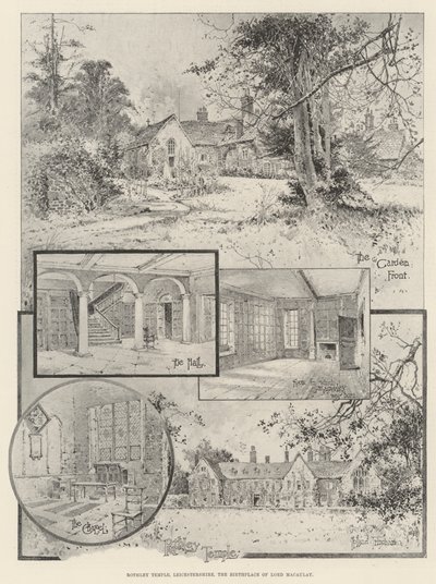 Rothley Temple, Leicestershire, il luogo di nascita di Lord Macaulay da Joseph Holland Tringham