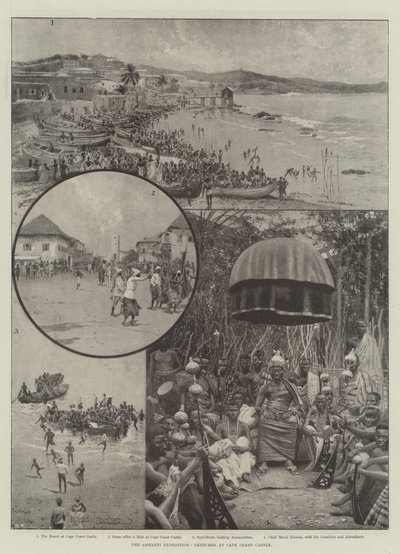 La spedizione Ashanti, schizzi al Castello di Cape Coast da Joseph Holland Tringham