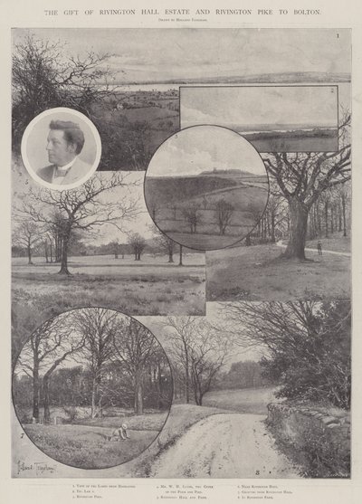 Il dono della tenuta di Rivington Hall e Rivington Pike a Bolton da Joseph Holland Tringham