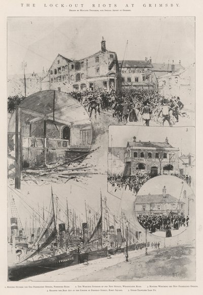 Le rivolte dei Look-out a Grimsby da Joseph Holland Tringham