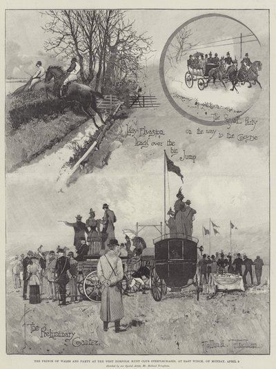 Il Principe di Galles e il gruppo al West Norfolk Hunt Club Steeplechases, a East Winch, lunedì 9 aprile da Joseph Holland Tringham
