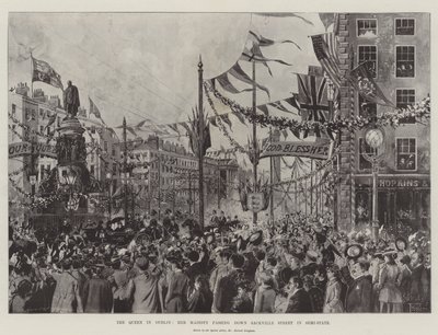 La Regina a Dublino, Sua Maestà che passa per Sackville Street in Semi-Stato da Joseph Holland Tringham