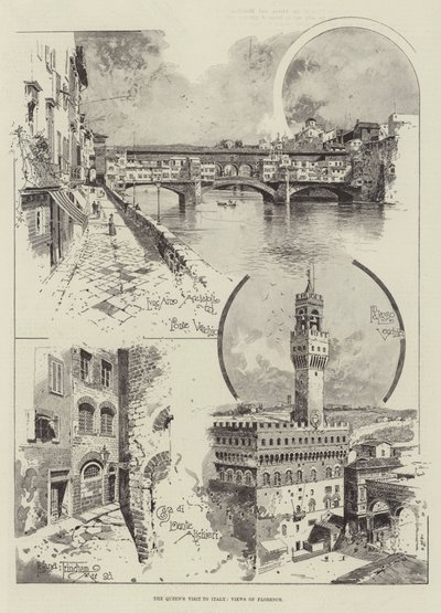 La visita della regina in Italia, vedute di Firenze da Joseph Holland Tringham