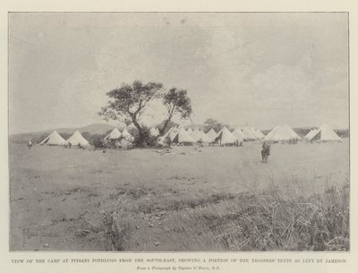 Vista del campo a Pitsani Pothlugo da sud-est, mostrando una parte delle tende dei soldati lasciate da Jameson da Joseph Holland Tringham