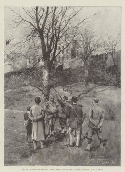 Visita del Principe di Galles al Castello di Lambton, la sede del Conte di Durham, una caccia reale da Joseph Holland Tringham