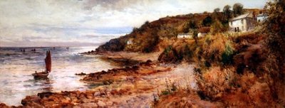 Barche da pesca e cottage a Cemaes Bay da Joseph Hughes Clayton